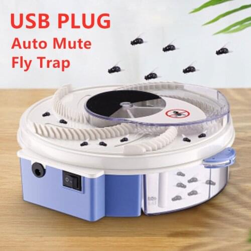 USB Electric Fly Trap Device Flycatcher Automatic Trapping Food Fly Fly Catcher Insect Pest Flytrap Kitchen Home Type Fly Trap
