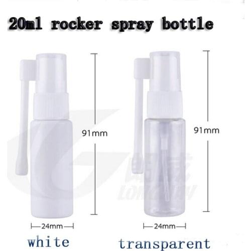 Capacity 20ml 50pcs/lot factory wholesale Rocker spray bottle, universal plastic spray bottle, spray medical 360