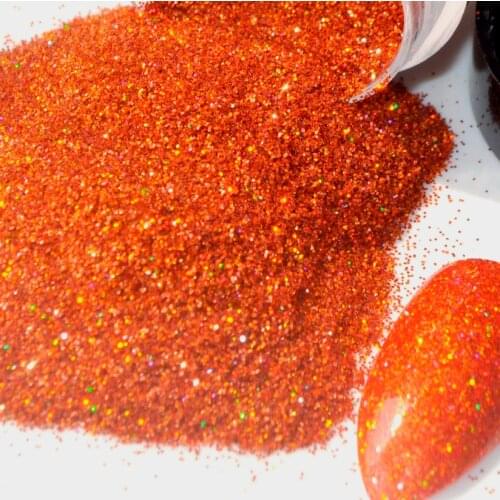 Holo Laser Orange Nail Art Glitter Powder 008 0.2mm size DIY UV Nail Salon Manicure Makeup Christmas Glitter Craft Decoration