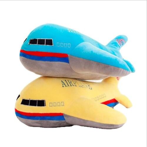 New 40cm 50cm 60cm Large Size Simulation Airplane Plush Toys Kids Sleeping Back Cushion Soft Aircraft Stuffed Pillow Dolls Gift