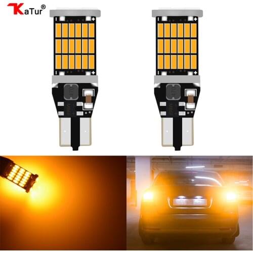 Katur 2x T15 W16W LED Reverse Light Bulbs 920 921 912 Canbus 4014 45SMD Orange LED Backup Parking Light Lamp Bulbs DC12V BA15S