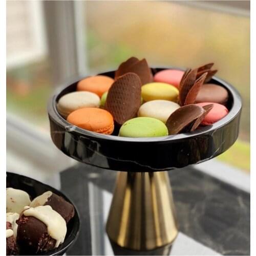 Tapered Legs Marble Ikramlık service plate