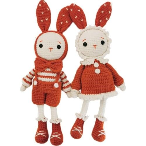 Hand-knitted Doll Crochet Diy Hand-made Doll Knitting Hook Thread Handmade Gift Woolen Rabbit Crochet Accessories Girl Gift