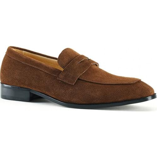 Korean Style Loafers British Style Cow Suede Breathable Pointed Toe Mens Casual Shoes Fashion Dress Shoes Large Size 45-47