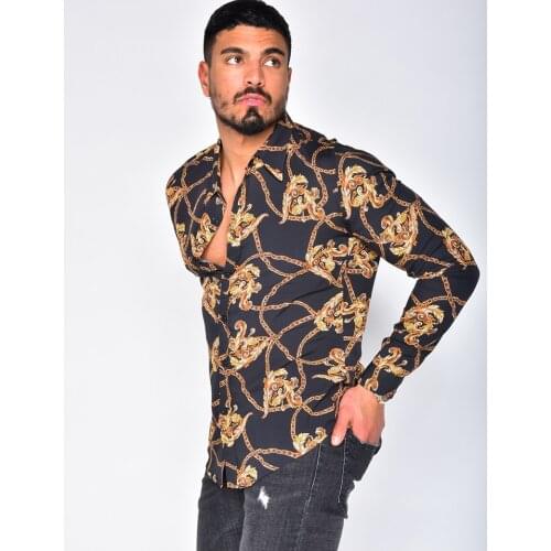 2021 Summer Mens Shirt Print Trend Clothing Casual Fashion Long Sleeve Tops Shirt Men Cardigan Turn-down Collar Dress Shirt