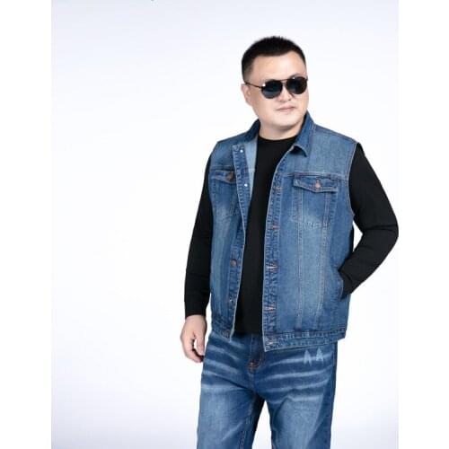 Plus size 8XL 6XL 5XL 2020 Men Denim Vests Mens Sleeveless Cowboy Jackets Male Vintage Retro Casual Vest Chubby Man Waistcoat