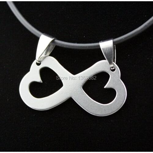 New Fashion Eight 8 infinity Symbol Stainless Steel Pendant Necklace for men womens gift MN591
