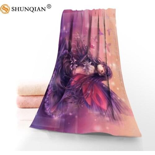 New Custom Butterfly Fairy Towel Printed Cotton Face/Bath Towels Microfiber Fabric For Kids Men Women Shower Towels