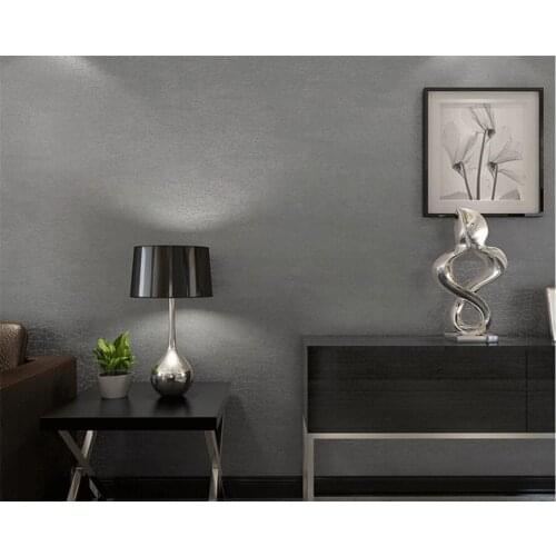 Beibehang Contemporary and contracted plain coloured wallpaper gray beige sitting room bedroom 0.53 x10 m wallpaper for walls 3d