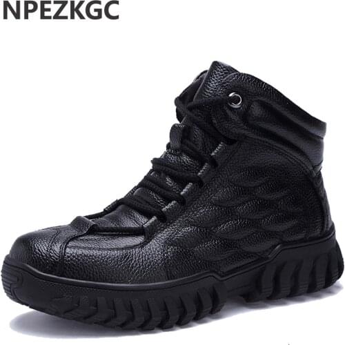 Super Warm Winter Snow Boots Genuine Leather Boots Men Ankle boots Men Military Fur Boots For Men Shoes Zapatos Hombre