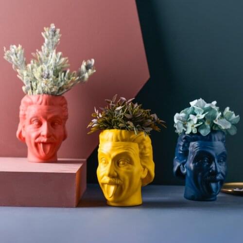 Portrait Flower Vase Sculpture Flower Pot Desktop Flower Arrangement Container Flowerpot Head Statue Ornaments Gift
