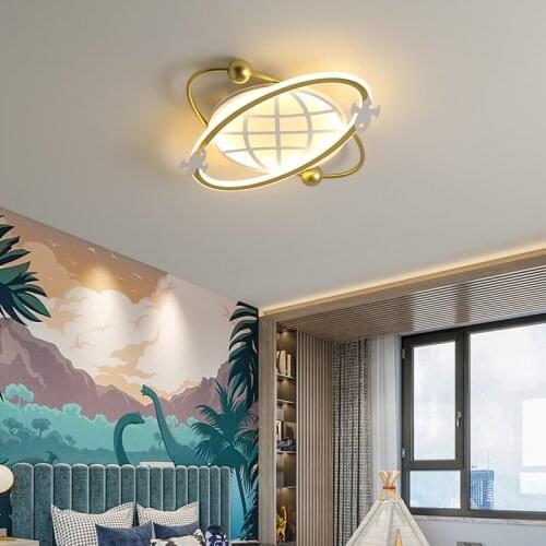 New Nordic Style Bedroom Ceiling Lamp Creative Simple Gold Oval Childrens Room Master Bedroom Living Room Lamp