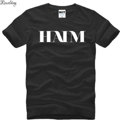 Rock Music HAIM Letter Printed T Shirt Men Hip Hop Short Sleeve O Neck Cotton Man T-Shirt Cool Tee Shirt Homme Camisa Masculina