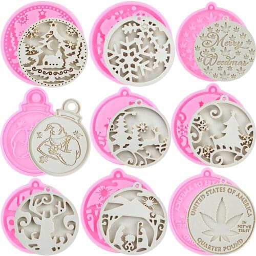 Christmas Ball Keychain Resin Crafts Silicone Epoxy Mold Candy Chocolate Fondant Molds Jewelry Making Pendant Clay Moulds