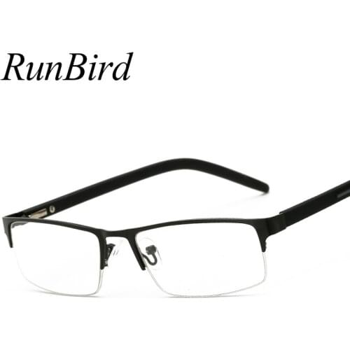 RunBird Brand Business Reading Glasses Men Alloy Frame Ochki +1.0 +1.5 +2.0 +2.5 +3.0 +3.5 +4.0 Degree Gafas De Lectura RD002