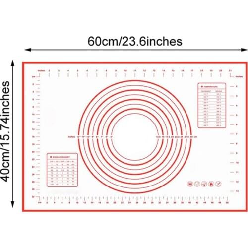 Silicone Baking Mats Sheet Rolling Pins Pastry Boards 60*40cm Rolling Dough Pizza Cakes Bakeware Liner Pad Mat Oven Pasta
