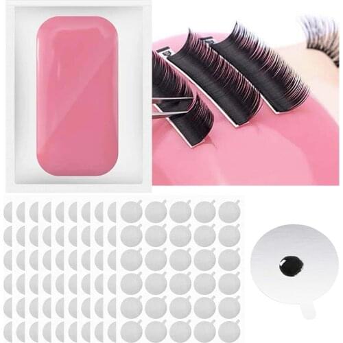 Eyelash Extension Sticker Disposable Eyelash Glue Holder Eyelash Stand Pads Lash Grafting Kit for Makeup Tool