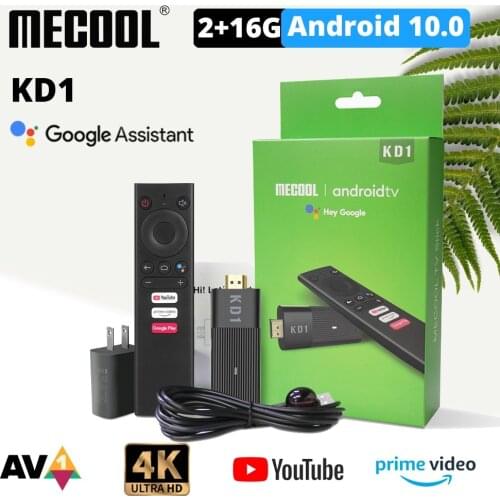 TV Stick For Netflix Premium Mecool KD1 Media Receiver Android 10.0 2G 16G Google Certified 1080P 4K 2.4G&5G Wifi BT TV Dongle