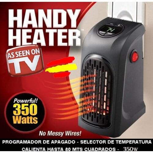 HANDY HEATER electric 350W direct plug to wall thermostat 2 speed adjustable 15 to 32 degree bath SHOWER