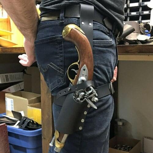 Universal Pistol Gun Holster Renaissance Pirate Accessory Garter Leather Flintlock Holder Scabbard Drop Leg Thigh Harness Gear
