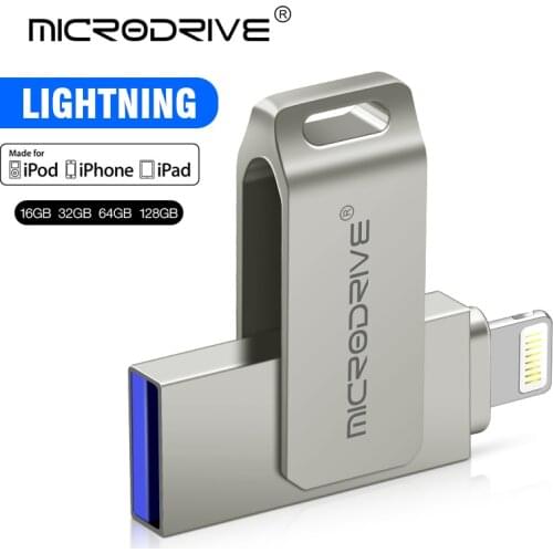 USB Pendrive for iPhone Flash Drive 2-in-1 Lightning OTG 128GB Usb Flash Drive USB 2.0 Memory Stick Compatible Apple iPad PC