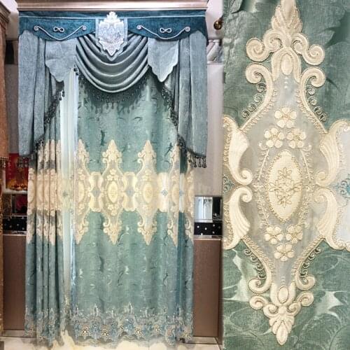 French living room curtain high grade atmosphere bedroom balcony villa water soluble embroidery curtain cloth window screen