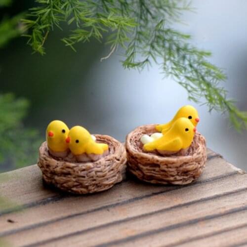 ZOCDOU 1 Piece 2cm Small Bird Nest Roost Oriole Nido Figurine Statue Crafts Ornament Girl Collection Home Cartoon Anime Decor