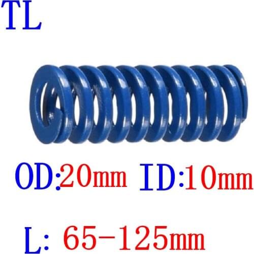 1Pcs Blue spring light load Compression Spring Loading Die Mold Spring Outer Diameter 20mm Inner Diameter 10mm Length 65-125mm