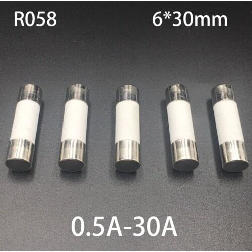 2.5A 3A 3.15A RO58 250V 500V 6*30mm 6x30mm BS1362 Multimeter Fast Quick Blow Cylindrical Cap Tube Cartridge Ceramics Fuse Link
