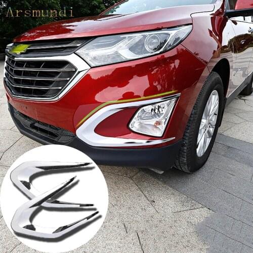 For Chevrolet Equinox 2018-2021 ABS Chrome Front bumper fog lamp trim cover Eyebrows trim Sticker 2pcs car styling