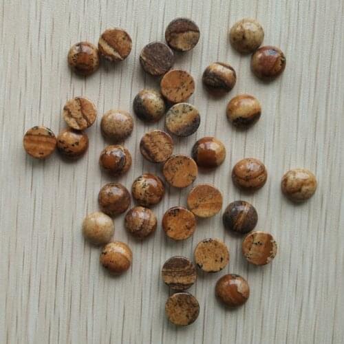 2018 fashion good quality natural picture stone round cab cabochon beads for jewelry Accessories 10mm wholesale 50pcs/lot free