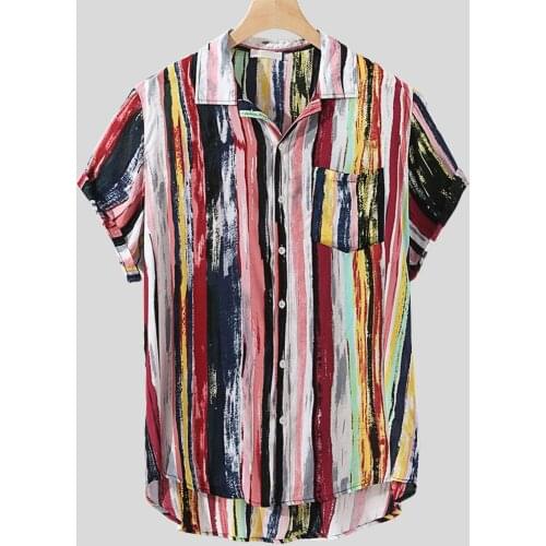 2019 Summer Shirt Men Beach colourful Shirts men women Harajuku Loose cotton Hawaiian Short Sleeve High Quality Tops