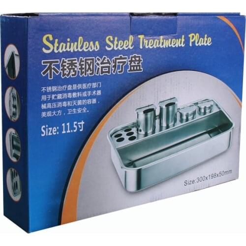 304 thick stainless steel treatment tray square tray without cover surgical tray dental medical shallow tray instrument steriliz