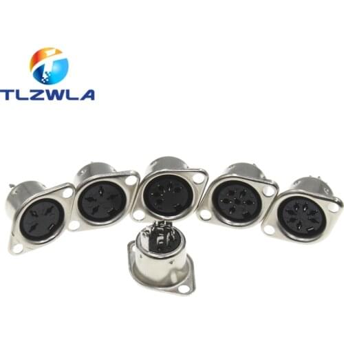 5PCS 3/4/5/6/7/8PIN Panel Mount Female Jack DIN Adapter MIDI Cable Connector