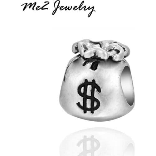Aliexpress Silver Plated Dollar Purse Beads Fit Original Pan Charm Bracelet For Women Fashion Jewelry