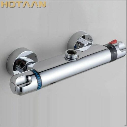 Free Shipping Wall Mounted Two Handle Thermostatic Shower Faucet Thermostatic Mixer , Shower Taps Chrome Finish,YT-5301