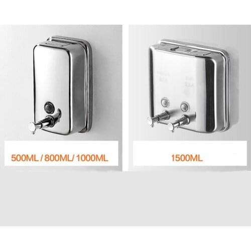 Stainless Steel Liquid Soap Dispenser Chrome Wall Mounted Shower Soap Dispenser Kitchen Bathroom Soap Box 500 ml 800 ml 1000 ml