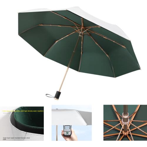 Double Layer Windproof Titanium Silver Womens Umbrella Female Male Vinyl Anti UV Umbrella Mens Umbrella Large Rain Sun Parasol