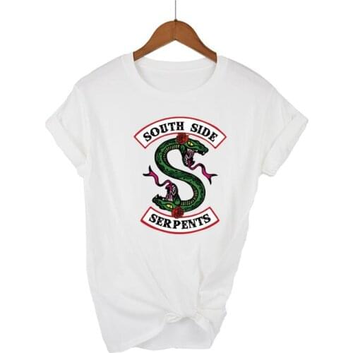 Riverdale Southside Serpents ROSE Harajuku tees Women South Side Serpents Snake Print T-shirt Ullzang Tshirt 90s Top Tees Female