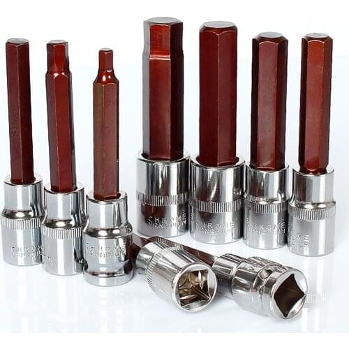 1Pcs Hex Screwdriver Bits 1/2"(12.5mm) Drive Socket Hand Tools Metric Socket Joint Wrench Length 100mm