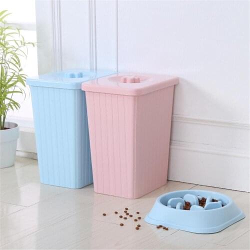 Dog Food Bucket Plastic Pet Cat Moistureproof Storage Box Large Capacity Sealed Barrel Puppy Fresh Foods Airtight Container