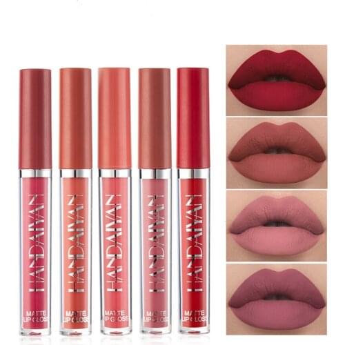Matte Long-Lasting Non-Stick Cup Lip Gloss Liquid Lipstick Thin Tube Lip Gloss 12 Sexy Colors Option