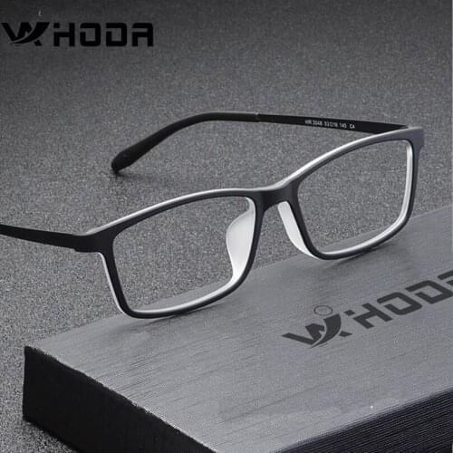 WIHODA Mens β Titanium + TR90 Square Myopia Glass Frames, Super Light Prescription Glasses Frame for Hyperopia Eyeglasses F3048