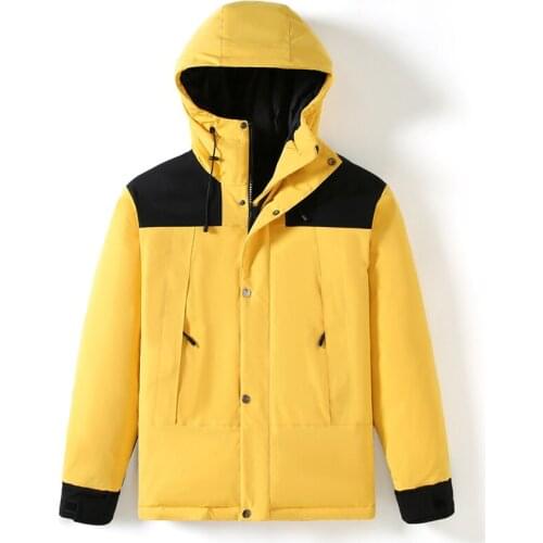 Winter Down Jacket Man Brand Fashion Thick Warm White Duck Down Coat Men Hooded Patchwork Puffer Jackets Men Parkas High Quality