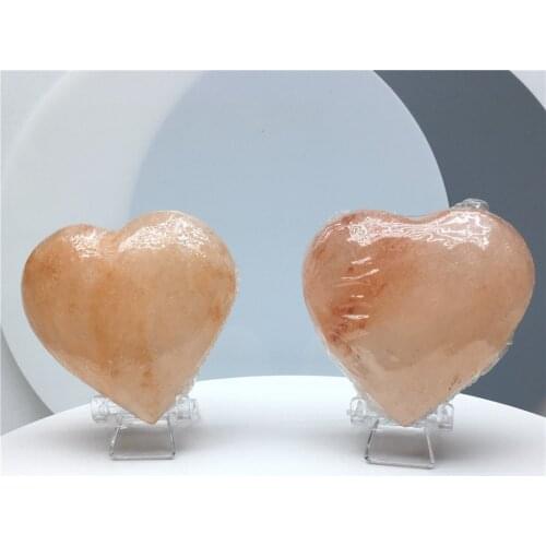 Natural Crystal Orange Salt Lamp Heart Rough Rock Point Healing Home Decor