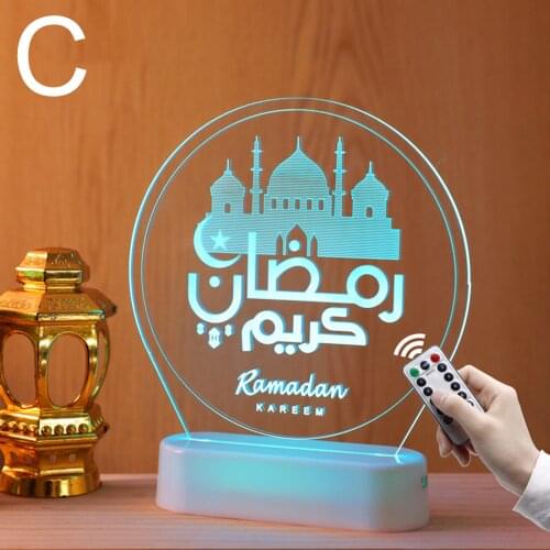 New Hot Remote Control Ramadan Themed Lamp Colorful Eid Lantern/Castle Scented Night Light Islam LED Table Ornament for Muslim S