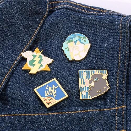 New Arrival Demon Slayer Kimetsu no Yaiba Cartoon Enamel Lapel Brooch For Anime Fans Lapel Pin Special Gift Jewelry Badges