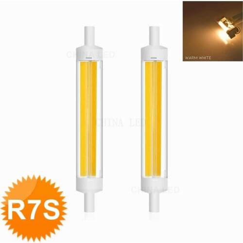 NEW LED R7S Corn 118mm Light COB Tube Bulb 50W Aluminum+ PC Replace Halogen Lamp Bombillas Lamparas Diode Spot Light No flicker