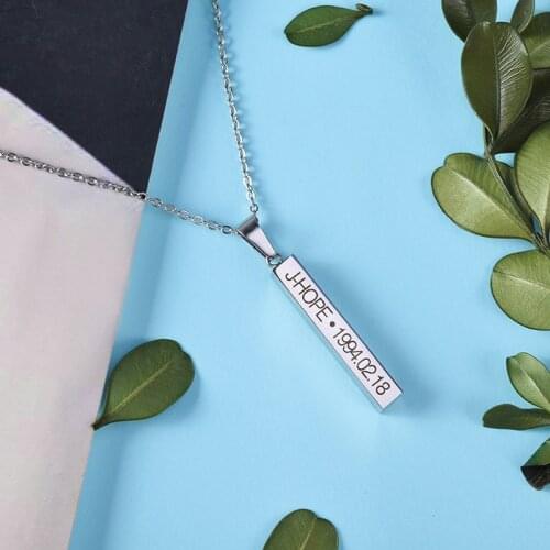 KPOP Necklace Bangtan Boys Jimin JIN J-Hope Suga Steel Pendant Chain Wings Accessories Jewelry 2021 Necklace for Women and Men