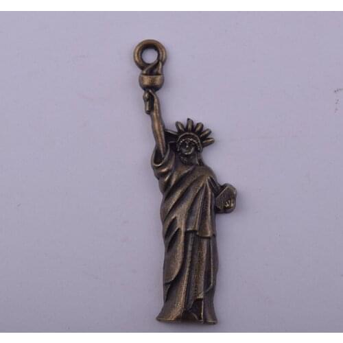 20pcs/lot Pendant Charms 15x48mm Antique Bronze Statue of Liberty Charm DIY Jewelry Making